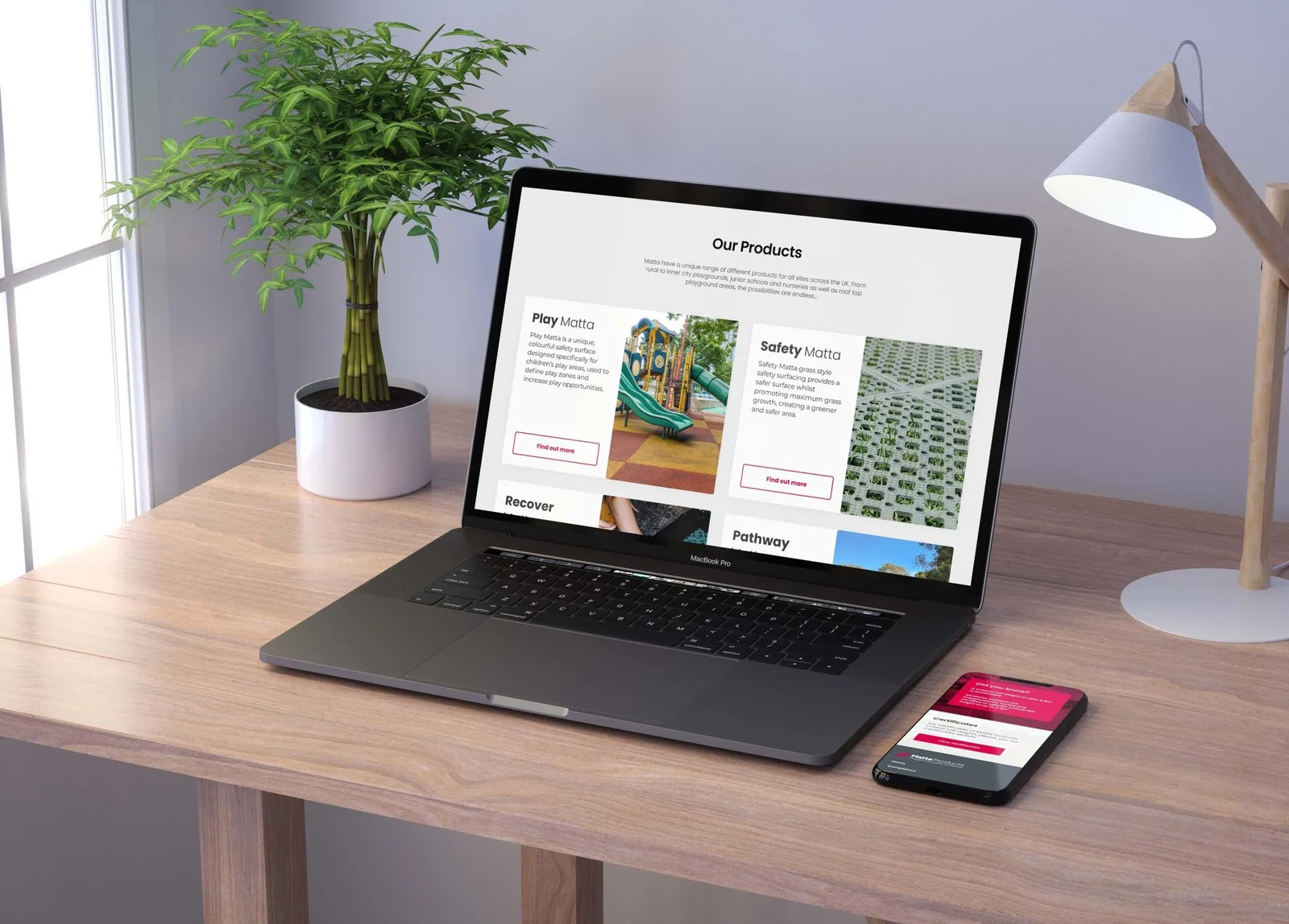 Matta website redesign shown on laptop and mobile